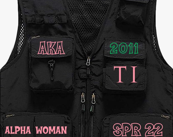 Featured listing image: Greek vest - divine 9 - divine nine - zeta phi beta - alpha kappa alpha - sgrho - phi beta sigma - kappa - iota - delta sigma theta - vest