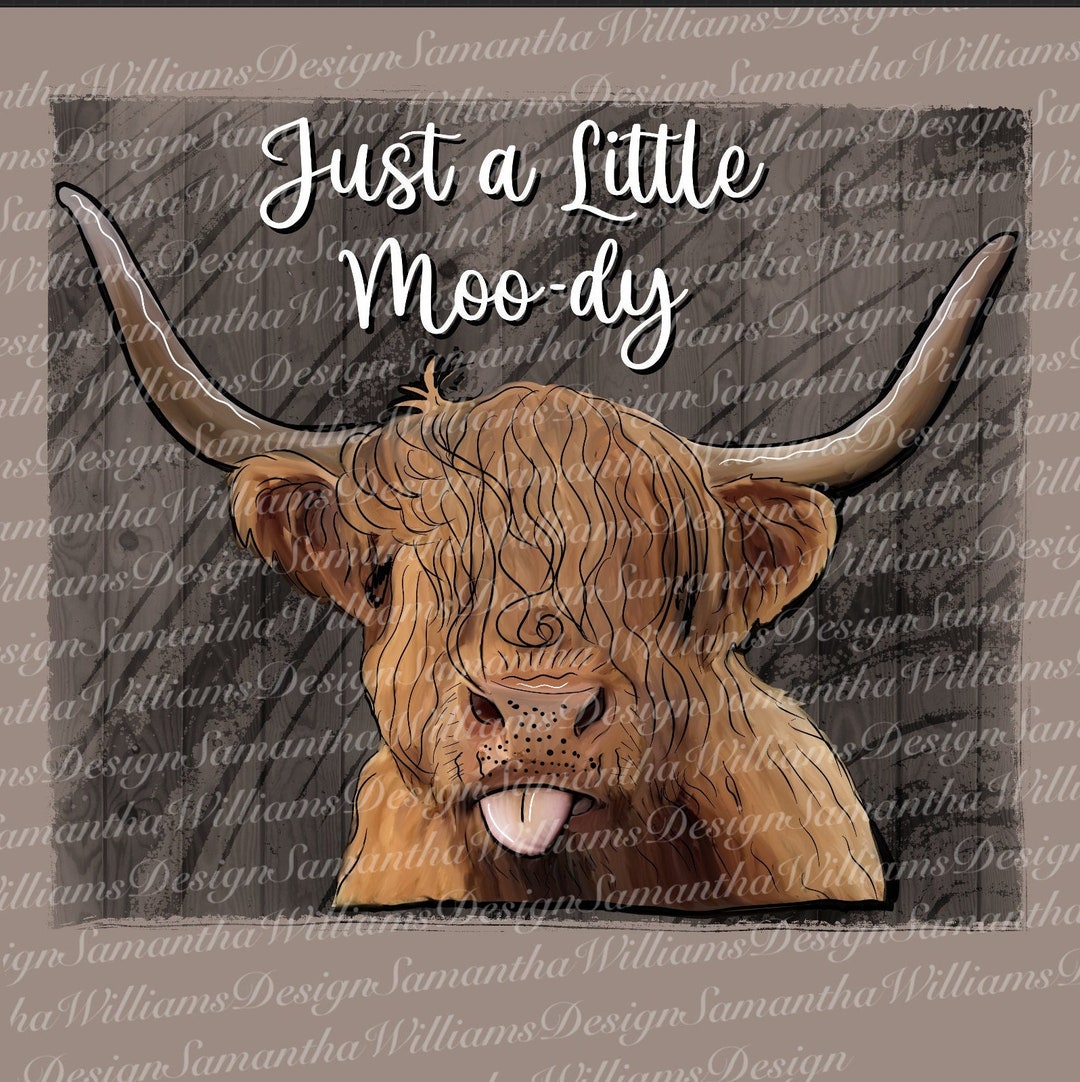 Long Haired Highland Cow Art Clipart Png, Highland Cow Png for ...
