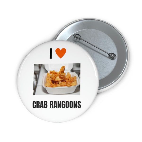 I Love Crab Rangoons Pin, Asian food pin, pins for backpack pins for bag, funny unique pin, fun pin mukbang small birthday gift for friend