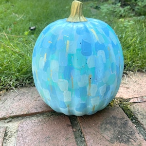 Painted Pumpkin - Handpainted Halloween Fall Decor - Confetti Pumpkin