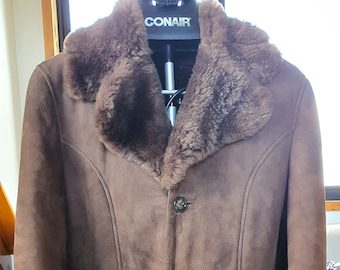 Vintage 1940s Mouton (lamb) Fur Coat, Lined, Size S/M, Hidden