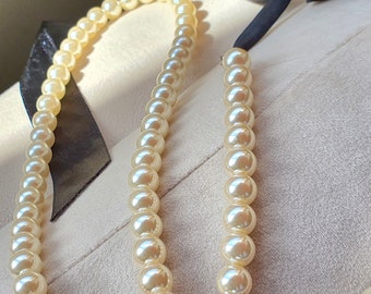 【TATIANA】ANGEL RIBBON PEARL NECKLACE★送料・関税込★2色 Tahitian Black Pearl & Black Opal Two-Stranded Necklace by