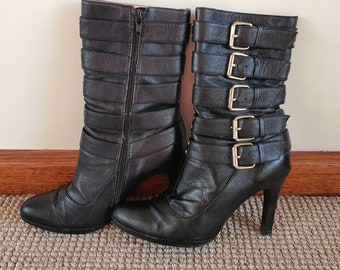 Leather Upper & Lined Ankle Boots Size 38