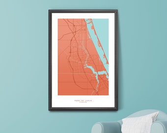 Port St. Lucie — Map Poster Print