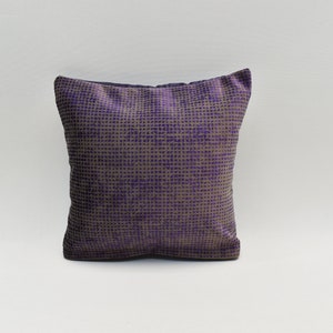 Purple Pillow cover, Velvet pillow, 12x12 inches Soft pillow, Turkish Small Square pillow, Bedding decor, Chenille pillow, Sofa Pillow cover