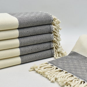 Bulk towel, Wedding gift towel, Bridesmaid gifts, Turkish bath towel, Peshtemal, Pool towel, Organic cotton towel, Black 40 x 70 inches