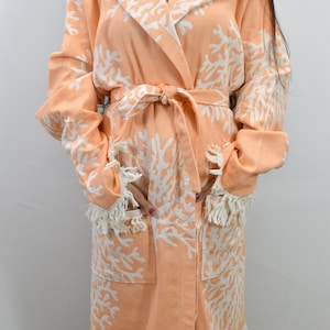 Bachelorette Party Gown, Personalized Bathrobes, Chic Housecoats, Bridal Robe, Ecofriendly Robes, Gift for Her, Orange/ Bathrobe
