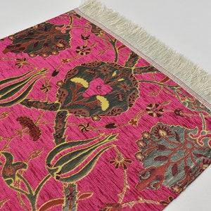 Bed runners, Long Deep Pink Table runner, Classic Table runner, Oriental Runner, Table textile, Home decor, Chenille Decorative Table runner