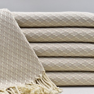 Turkish peshtemal, Beach towel, Bath towel, Organic cotton towel, Wedding gift towel, Pool towel, Sauna accessories, Beige, 38 x 70 inches