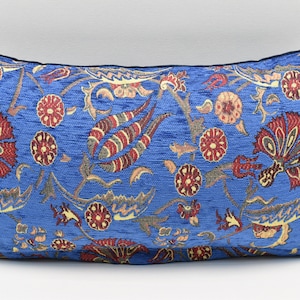 Decorative Throw Pillow cover, Home decor, Blue color, Bohemian pillow, Chenille pillow, Soft pillow 12x20 inches pillow Sofa Pillow cover