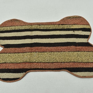 Organic Wool mat, Oushak mat, Cat place mat, Cat food mats, Non slip mat food & water bowl mat, Dog bowl mat, Dish mat, Pet Feeding mat, 153