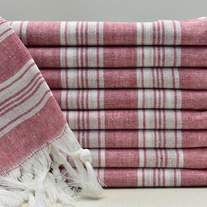 Sauna accessories, Pool towel, Turkish peshtemal, Beach towel, Bath towel, Organic cotton towel, Wedding gift towel, Red, 40 x 68 inches