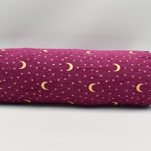 Decorative Bolster Pillow cover, Moon and Star design, 10x26 inches  Chenille pillow, Raisin Purple color pillow, Meditation Pillow cover