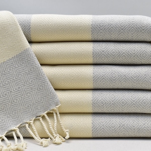 Hand towel, Dish cloth, Turkish towel, Kitchen towel, Organic cotton towel, Wedding gift towel, Bridesmaid gift towel, L.Gray 18 x 36 inches