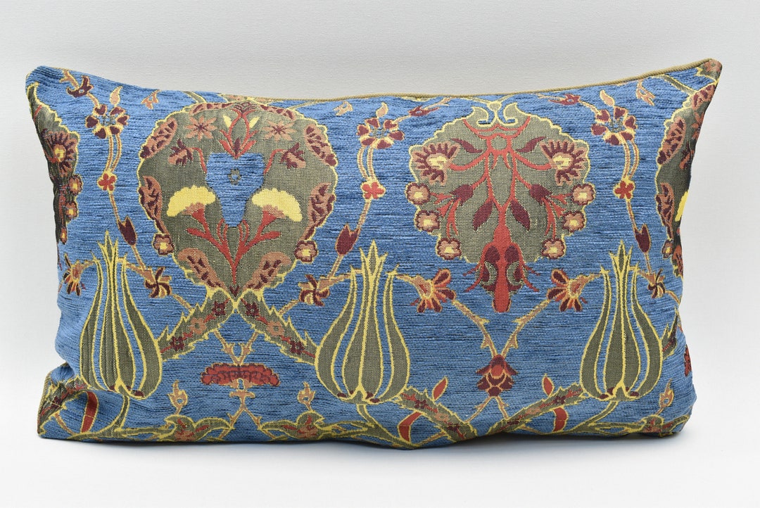 Denim Blue Pillow Cover, Housewarming Gift, Chenille Pillow, Cushion