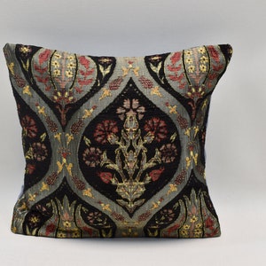 Cushion case, Decorative Pillow cover, Housewarming gift pillow, Chenille pillow, 12x12 inches pillow, Decorative pillow, Black Pillow cover