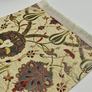 Classic Table runner, Oriental Runner, Table textile, Home decor, Chenille Decorative Table runner, Bed runners, Long Ivory Table runner,