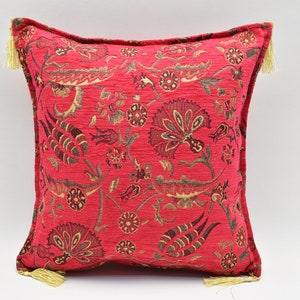 17x17 inches Turkish Pillow cover, Aztec decor, Fuschia Pink color, Bohemian pillow, Chenille pillow, Home decor, Ethnic Accent Pillow cover