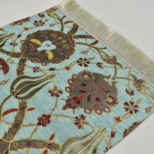 Home decor, Chenille Decorative Table runner Bed runners, Long Baby Blue Table runner Classic Table runner Oriental Runner, Table textile