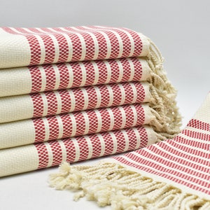 Spa towel, Bath towel, Organic cotton towel, Wedding gift towel, Bridesmaid gifts, Turkish bath towel, Peshtemal, Red  40 x 70 inches
