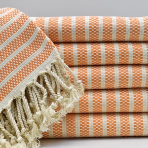 Wholesale towel, Bath towel, Personalized towel, Wedding gift towel, Bridesmaid gifts, Turkish bath towel, Peshtemal, Orange, 40 x 70 inches