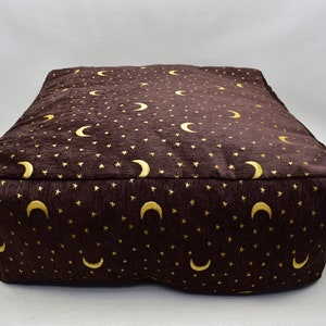 Home Decor Floor Pillow  Bohemian Pouf,  Ottoman Pouf, Soft floor pillow, 24x24x10 inches Footstool pouf , square ottoman pouf, Brown Pillow