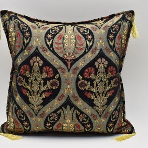 Decorative Pillow cover, Home decor, Black, Bohemian pillow, Chenille pillow, Soft pillow, 17x17 inches pillow, Sofa pillow, Pillow cover