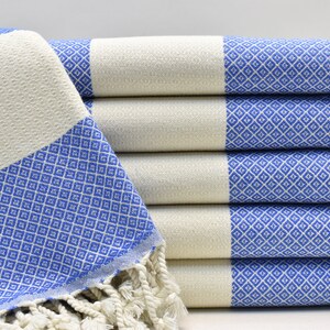 Turkish peshtemal, Beach towel, Hammam Bath towel, Wedding towel, Gift towel, Bridesmaid gifts, Organic cotton towel, Blue, 36 x 66 inches