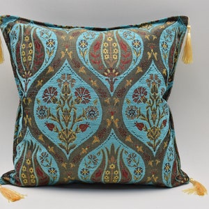 17x17 inches Decorative Pillow cover, Bohemian pillow, Chenille pillow, Soft pillow, Aqua Blue color pillow, Sofa pillow, Pillow cover