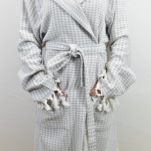 Beach robe, Housecoat, Boho robe, Bath towel, Bathrobe for man, Spa robe, Turkish Bathrobe, Bath Robe, Unisex bathrobes, Gray/ Bathrobe