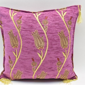 17x17 inches Decorative Pillow cover, Turkish pillow, Oriental Chenille pillow, Soft pillow, Light Purple pillow, Sofa pillow, Pillow cover