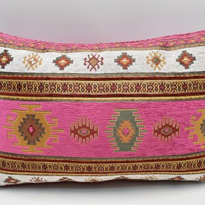 Deep Pink Pillow cover, Accent pillow, Chenille pillow, Oriental Turkish pillow, 16x24 inches pillow, Corner pillow Modern Sofa Pillow cover