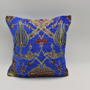 12x12 inch. Small decorative pillow cover, Cobalt color, Bohemian throw pillow, Chenille pillow, Soft pillow, Home decor, Cushion case,