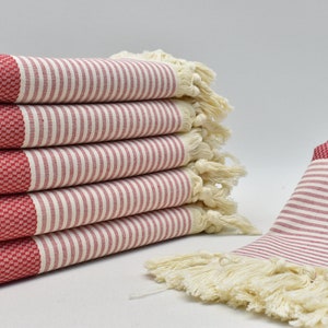 Turkish Bath towel, Bath sheets, Peshtemal towel, Organic cotton towel, Wedding gift towel, Hammam towel Bridesmaid gifts Red 40 x 70 inches