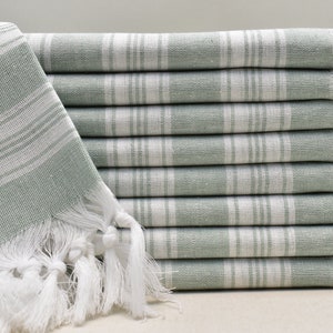 Turkish towel, Bath towel, Beach peshtemal, Organic cotton towel, Personalized gift towel, Hammam towel, Wedding favors, Mint 40 x 68 inches