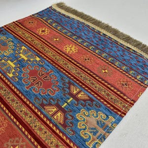 Bed runners, Blue and Red Table runner, Classic Table runner, Oriental Runner, Table textile, Home decor, Chenille Decorative Table runner