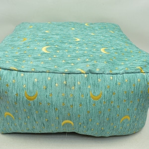 Ethnic Decor Ottoman, Light Blue Color Floor Pillow  Bohemian Pouf,  Soft floor pillow, 20x20x10 inches Footstool pouf ,  Home Decor Pillow