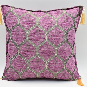 Decorative Pillow cover, Home decor, Light Purple pillow, Bohemian pillow, Chenille Soft 17x17 inches pillow, Sofa pillow, Pillow cover
