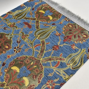 Bed runners, Long Blue Table runner, Classic Table runner, Oriental Runner, Table textile, Home decor, Chenille Decorative Table runner
