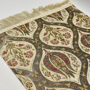 Home decor, Chenille Decorative Table runner Bed runners Long Table runner Classic Table runner Oriental Runner Table textile Ivory 17x43 in