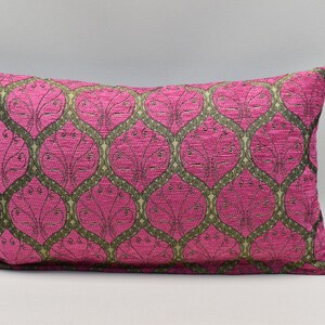 Patio Decor Pillow cover, Bedding pillow, Chenille pillow, Turkish Design pillow, 12x20 inches pillow, Deep Pink, Modern Sofa Pillow cover