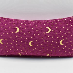 12x24 inches Decorative Pillow cover, Moon and Star design, Chenille pillow, Soft pillow, Raisin Purple color pillow, Sofa Pillow cover