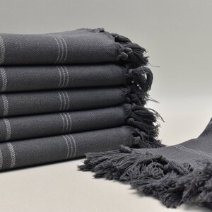 Spa towel, Turkish peshtemal, Shower towel, Beach towel, Bath towel, Organic cotton towel, Wedding towel, Gift towel, Black, 40 x 64 inches