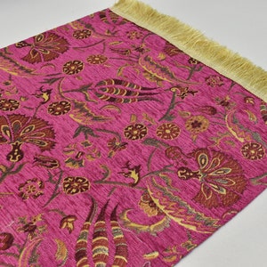 Long Deep Pink Table runner, Classic Table runner, Oriental Runner, Table textile, Home decor, Chenille Decorative Table runner, Bed runners