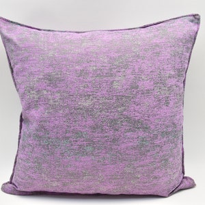 Purple Pillow Cover, Home decor Chenille pillow, Turkish Ethnic pillow, Accent pillow, 24x24 inches pillow, Modern decor, Sofa Pillow cover