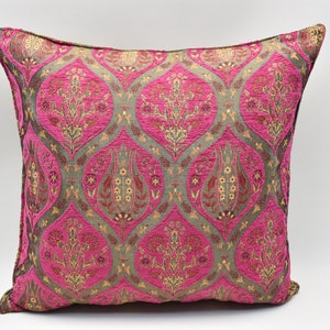 Handmade Pillow cover, Bohemian pillow, 24x24 inches Chenille pillow, Soft Fabric pillow, Deep Pink Color pillow, Sofa pillow, Pillow cover