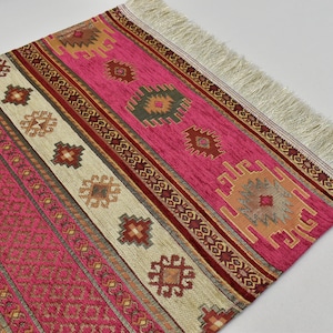 Home decor, Chenille Decorative Table runner Bed runners, Long Deep Pink Table runner, Classic Table runner, Oriental Runner, Table textile