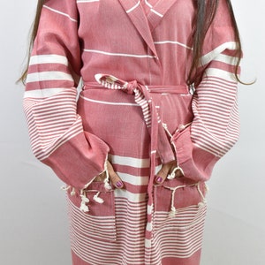 Bachelorette Party Gown, Personalized Bathrobes, Chic Housecoats, Bridal Robe, Ecofriendly Robes, Gift for Mom Bathrobes, Red / Bathrobe