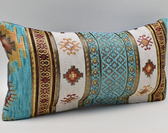 Porch pillows, Couch pillow, Minimalist pillow, Interior pillow, Moroccan pillow, Home gift, Cottage decor, Pillowcases, Aqua 8x16 inches