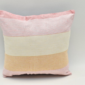 Boho pillow, Turkish pillow, Decorative Sofa pillow, Cushion case, Peshtemal pillow, Natural cotton pillow, 12x12 inches Pillow cover YA 701